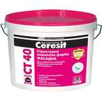 Краска структурная акриловая CERESIT CT-40 БАЗА, 10 л