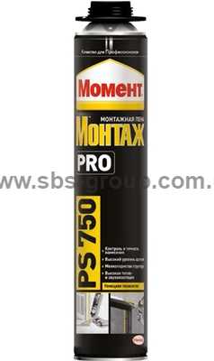 Пена монтажная Момент PRO PS750 (под пистолет), 750мл