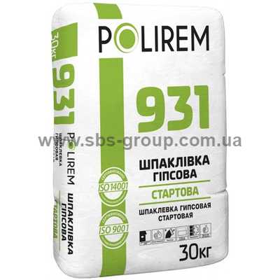 Шпаклевка гипсовая стартовая Полирем 931, 30 кг